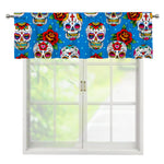 Rose Sugar Skull Pattern Print Window Valance