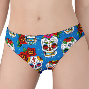 Rose Sugar Skull Pattern Print Women's Panties