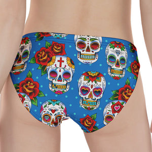 Rose Sugar Skull Pattern Print Women's Panties