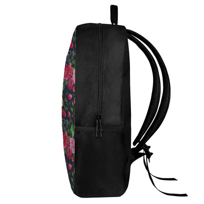 Roses Floral Flower Pattern Print 17 Inch Backpack