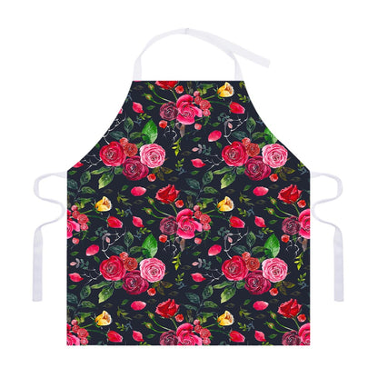 Roses Floral Flower Pattern Print Adjustable Apron