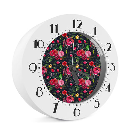 Roses Floral Flower Pattern Print Alarm Clock