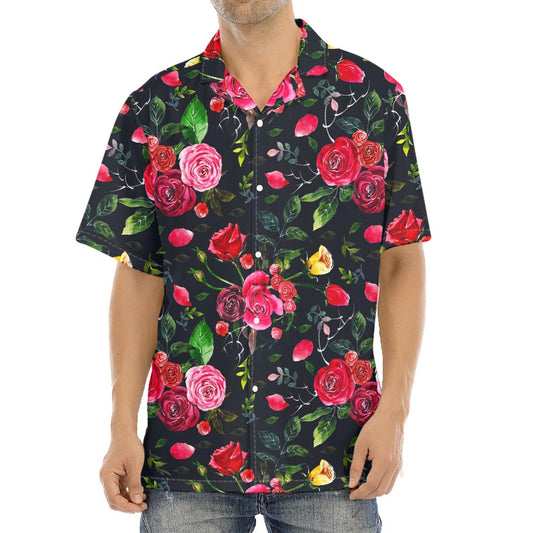 Roses Floral Flower Pattern Print Aloha Shirt