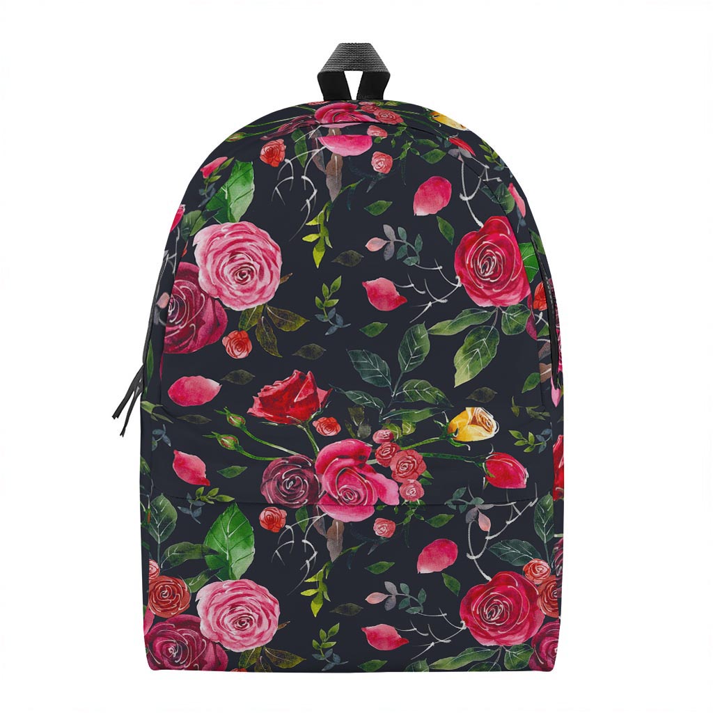 Roses Floral Flower Pattern Print Backpack