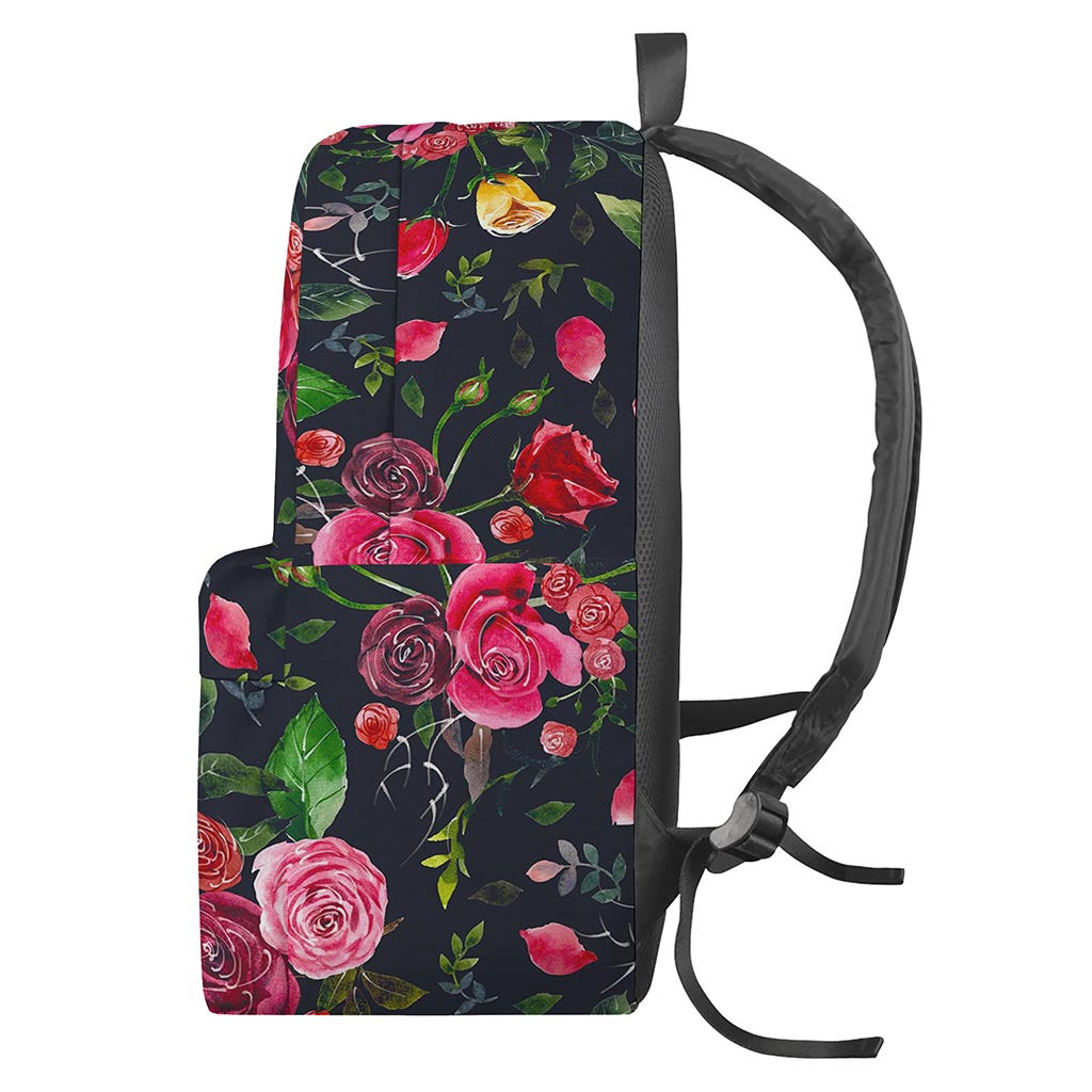 Roses Floral Flower Pattern Print Backpack