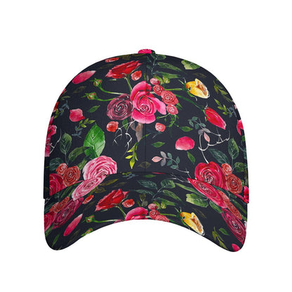 Roses Floral Flower Pattern Print Baseball Cap