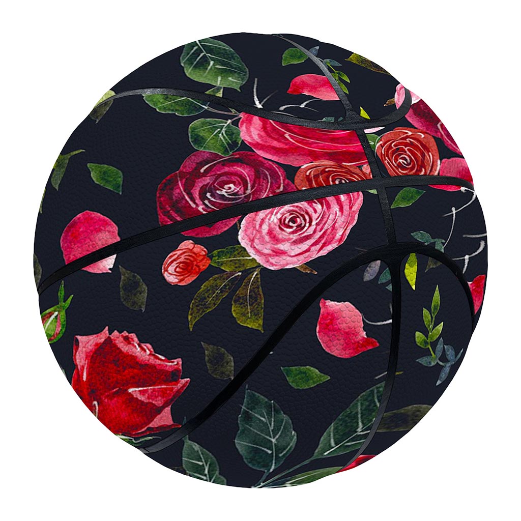 Roses Floral Flower Pattern Print Basketball