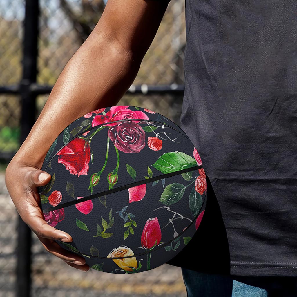 Roses Floral Flower Pattern Print Basketball