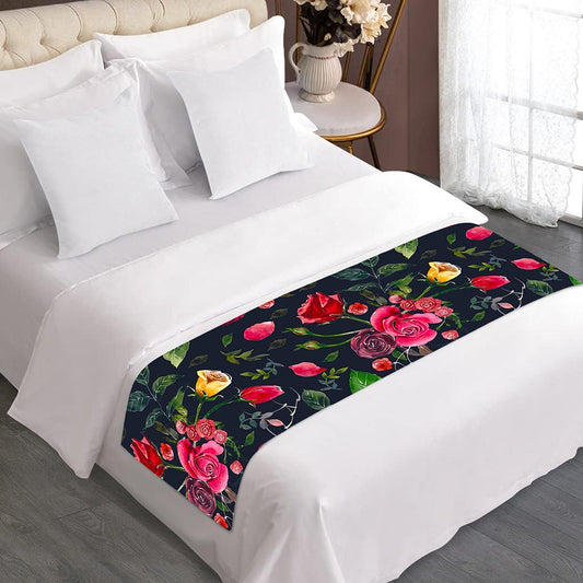 Roses Floral Flower Pattern Print Bed Runner