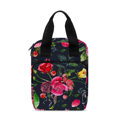 Roses Floral Flower Pattern Print Bible Tote Bag