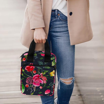 Roses Floral Flower Pattern Print Bible Tote Bag