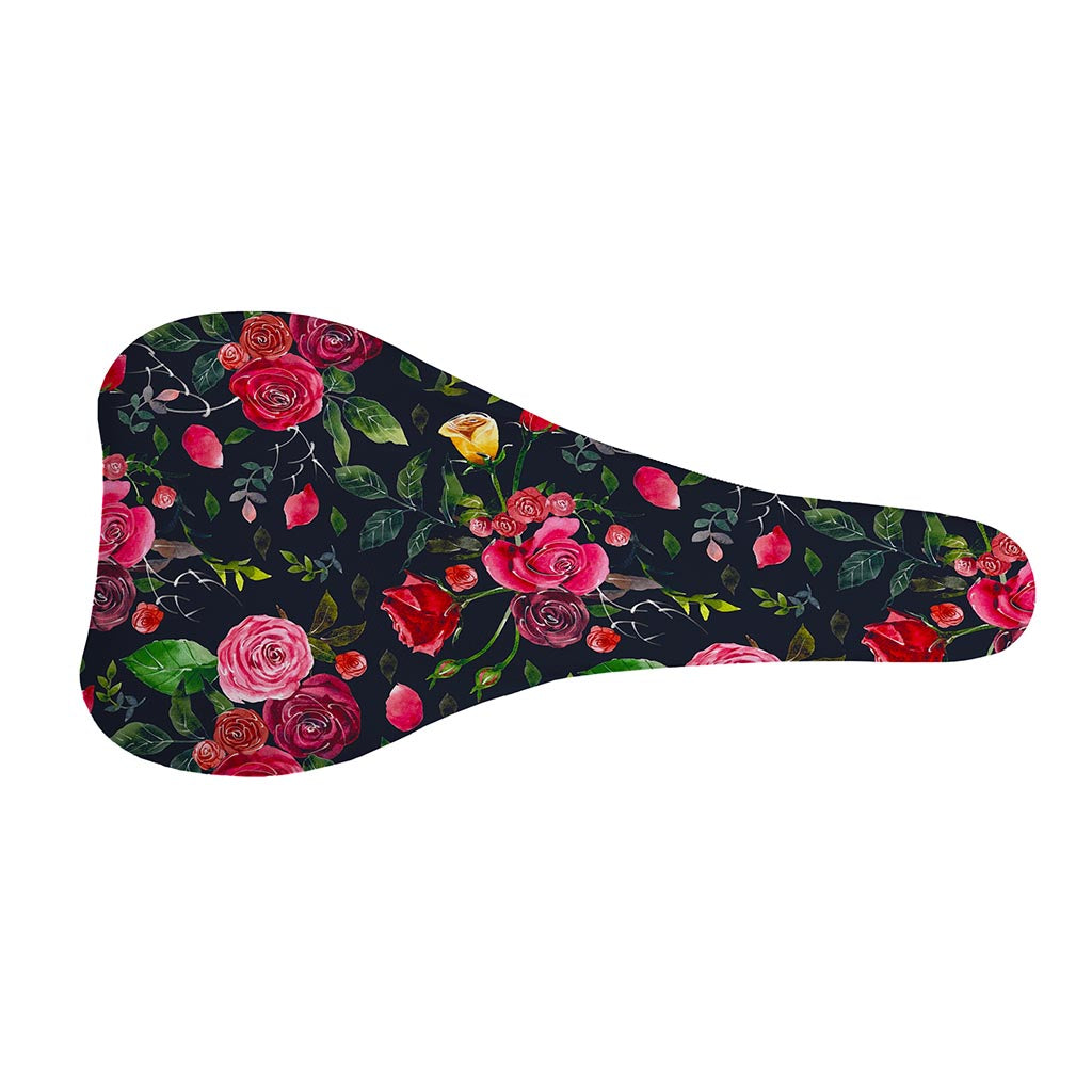 Roses Floral Flower Pattern Print Bicycle Seat Cover
