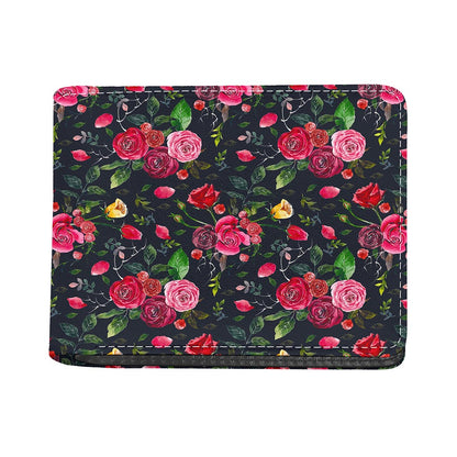 Roses Floral Flower Pattern Print Bifold Wallet