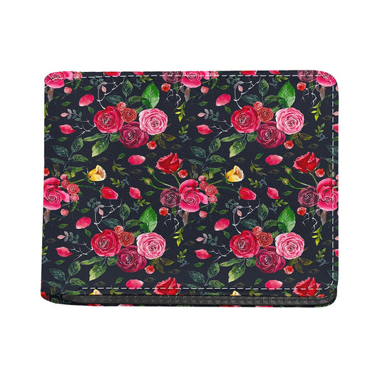 Roses Floral Flower Pattern Print Bifold Wallet