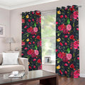 Roses Floral Flower Pattern Print Dimout Grommet Curtains