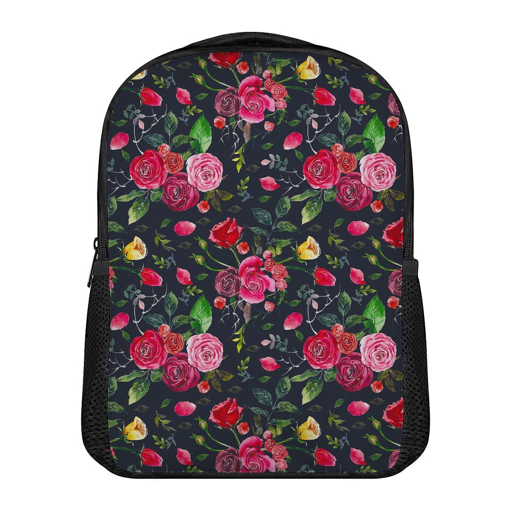 Roses Floral Flower Pattern Print Casual Backpack