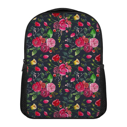 Roses Floral Flower Pattern Print Casual Backpack