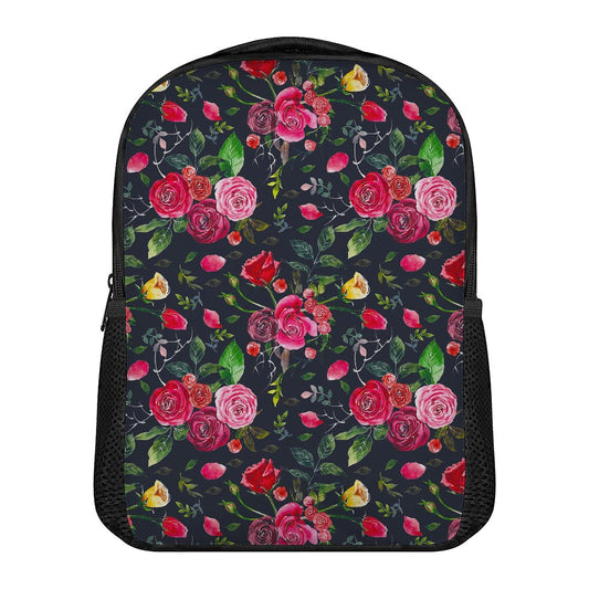 Roses Floral Flower Pattern Print Casual Backpack
