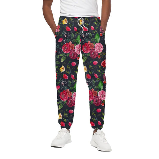 Roses Floral Flower Pattern Print Cotton Pants
