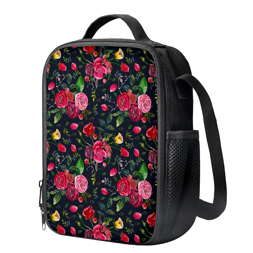 Roses Floral Flower Pattern Print Crossbody Lunch Bag