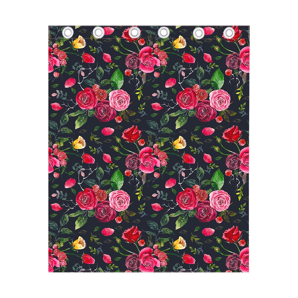 Roses Floral Flower Pattern Print Curtain