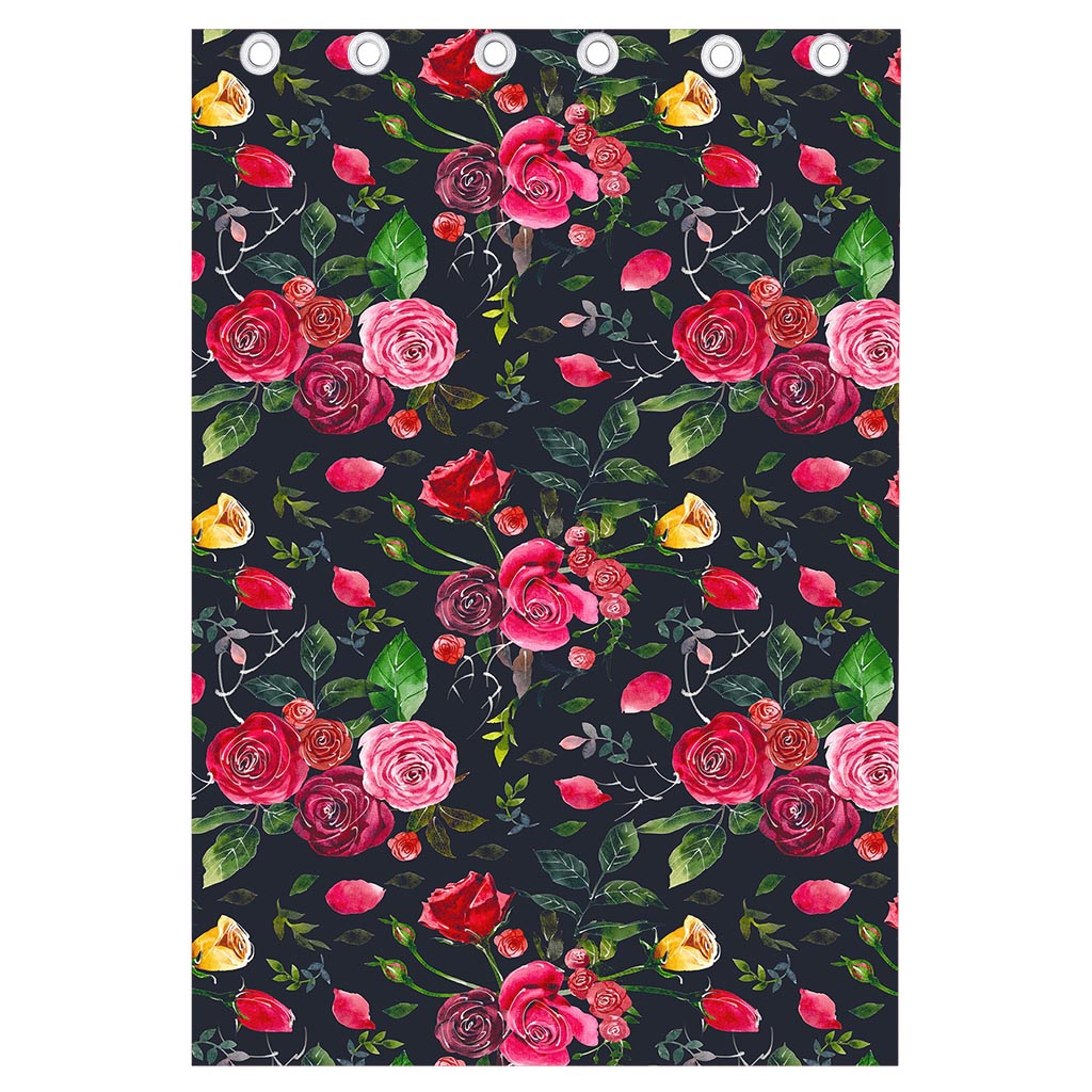 Roses Floral Flower Pattern Print Curtain
