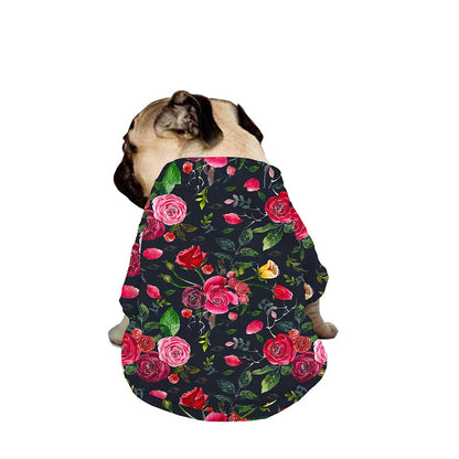 Roses Floral Flower Pattern Print Dog Zip Up Jacket