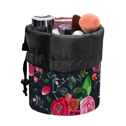 Roses Floral Flower Pattern Print Drawstring Makeup Bag
