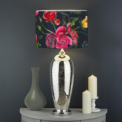 Roses Floral Flower Pattern Print Drum Lamp Shade