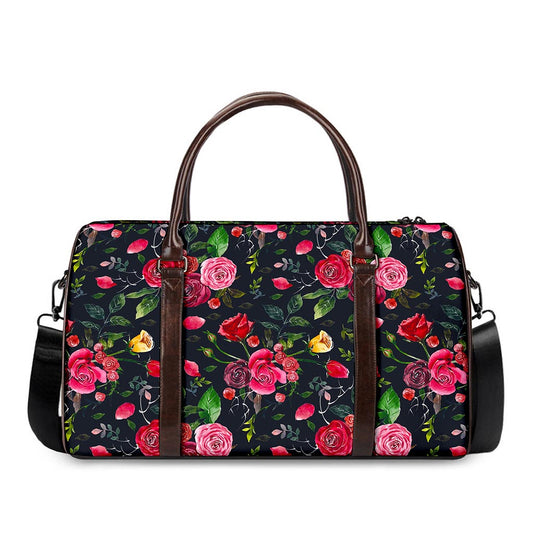 Roses Floral Flower Pattern Print Duffle Bag