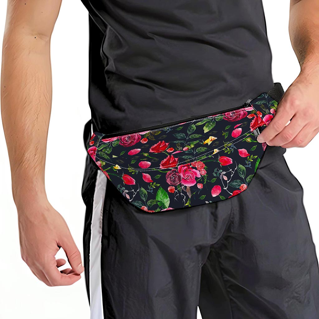 Roses Floral Flower Pattern Print Fanny Pack