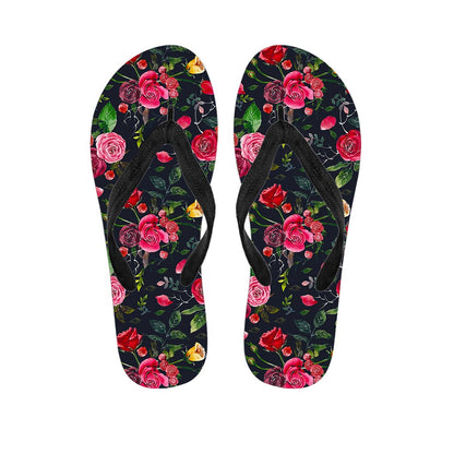 Roses Floral Flower Pattern Print Flip Flops