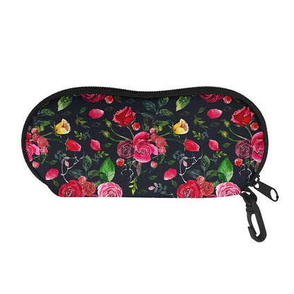 Roses Floral Flower Pattern Print Glasses Case