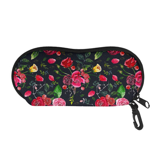 Roses Floral Flower Pattern Print Glasses Case