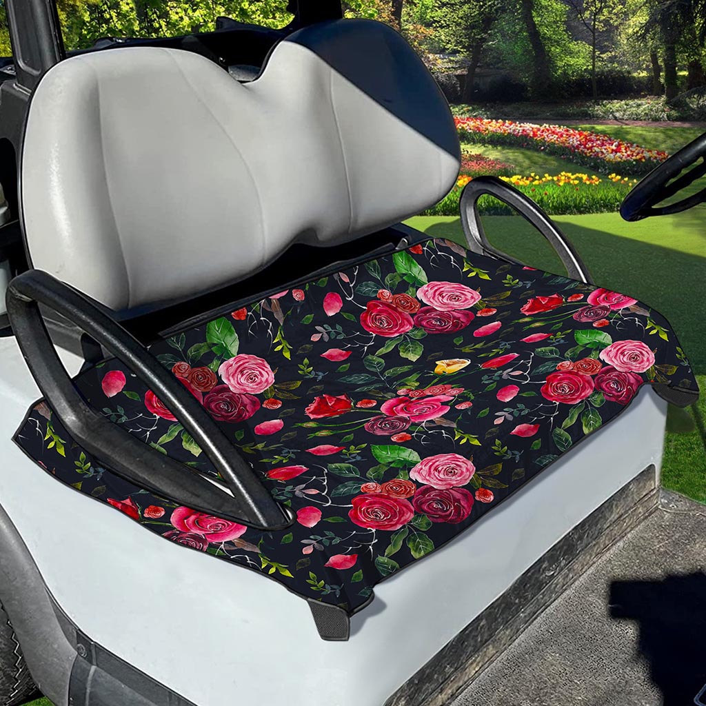 Roses Floral Flower Pattern Print Golf Cart Seat Cover