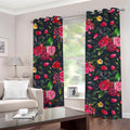 Roses Floral Flower Pattern Print Grommet Curtains