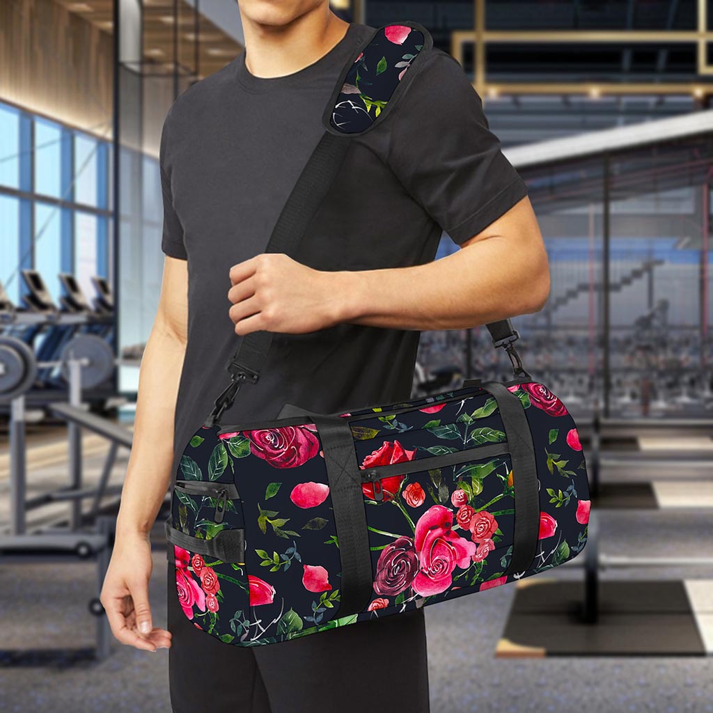 Roses Floral Flower Pattern Print Gym Bag