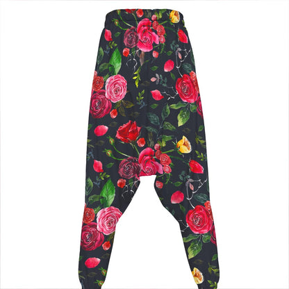Roses Floral Flower Pattern Print Hammer Pants