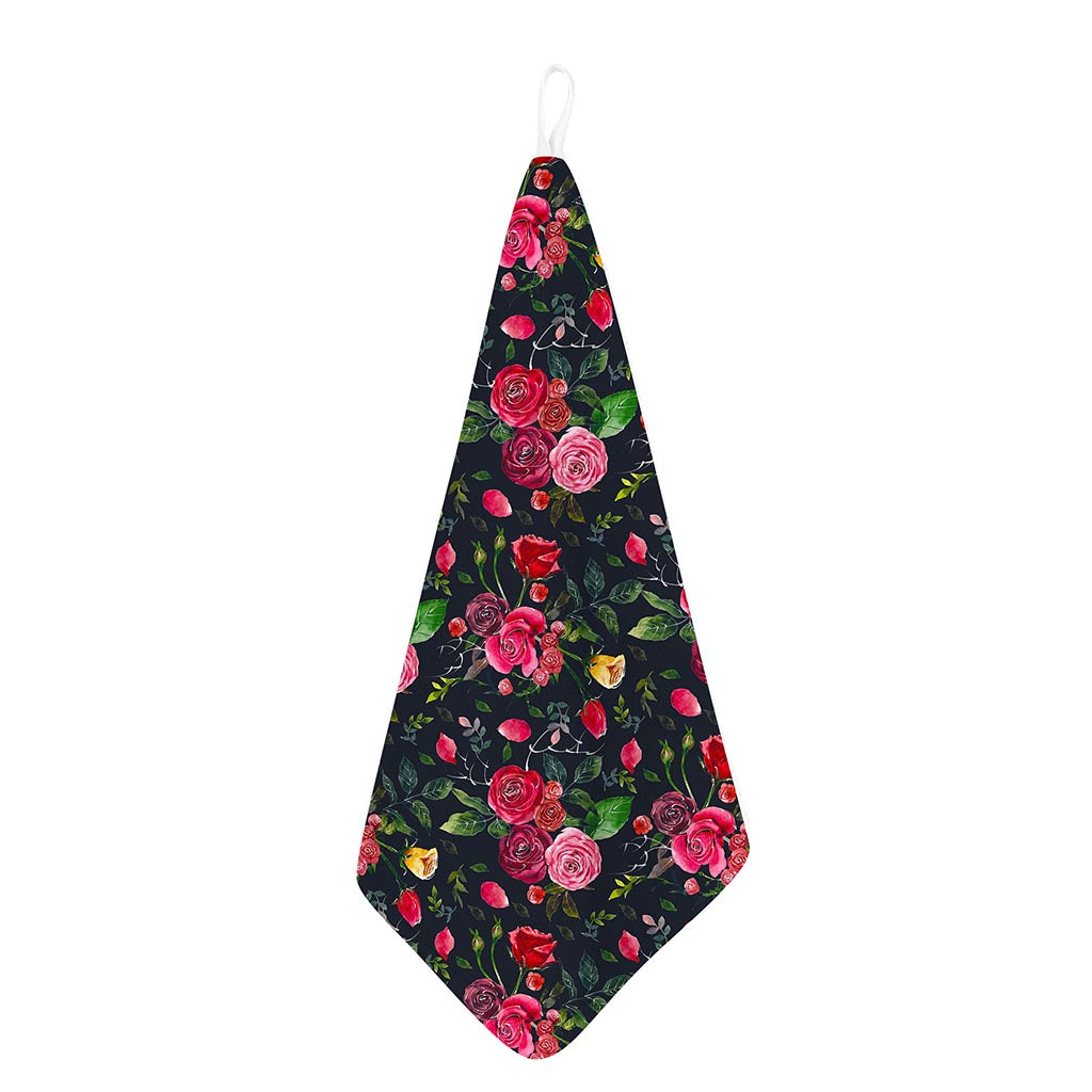 Roses Floral Flower Pattern Print Hand Towel