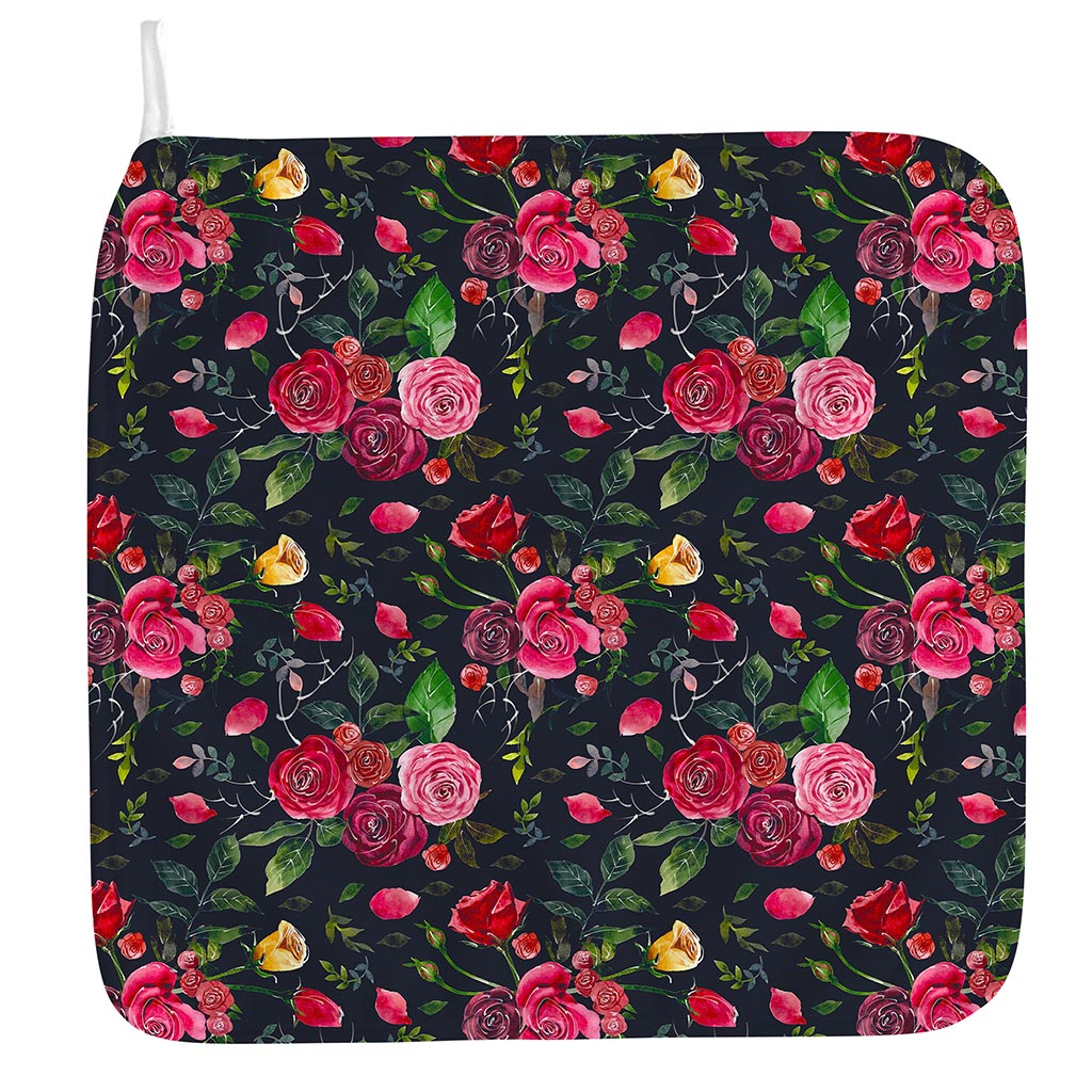 Roses Floral Flower Pattern Print Hand Towel