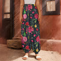 Roses Floral Flower Pattern Print Harem Pants