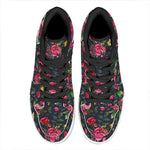 Roses Floral Flower Pattern Print High Top Leather Sneakers