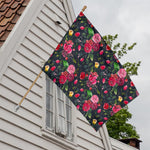 Roses Floral Flower Pattern Print House Flag