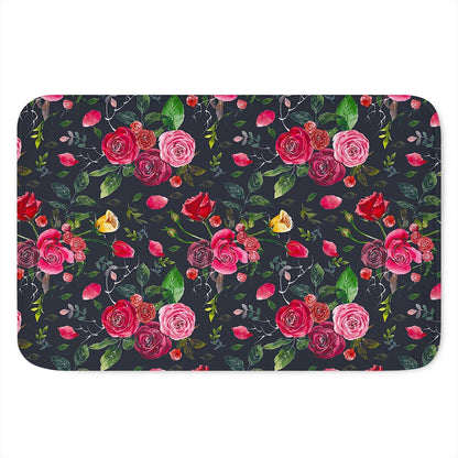Roses Floral Flower Pattern Print Indoor Door Mat