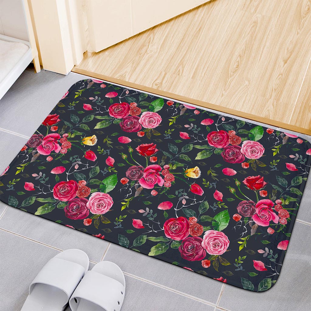 Roses Floral Flower Pattern Print Indoor Door Mat