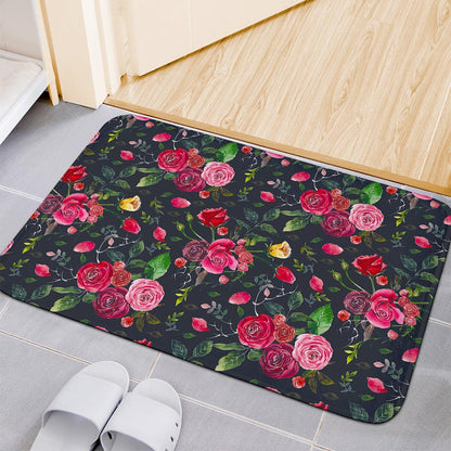 Roses Floral Flower Pattern Print Indoor Door Mat