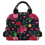 Roses Floral Flower Pattern Print Insulated Lunch Bag