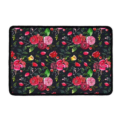 Roses Floral Flower Pattern Print Kitchen Mat