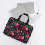 Roses Floral Flower Pattern Print Laptop Sleeve With Handle