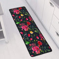Roses Floral Flower Pattern Print Long Kitchen Mat